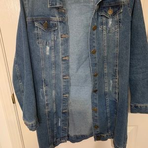 Dark blue jeans jacket longer version